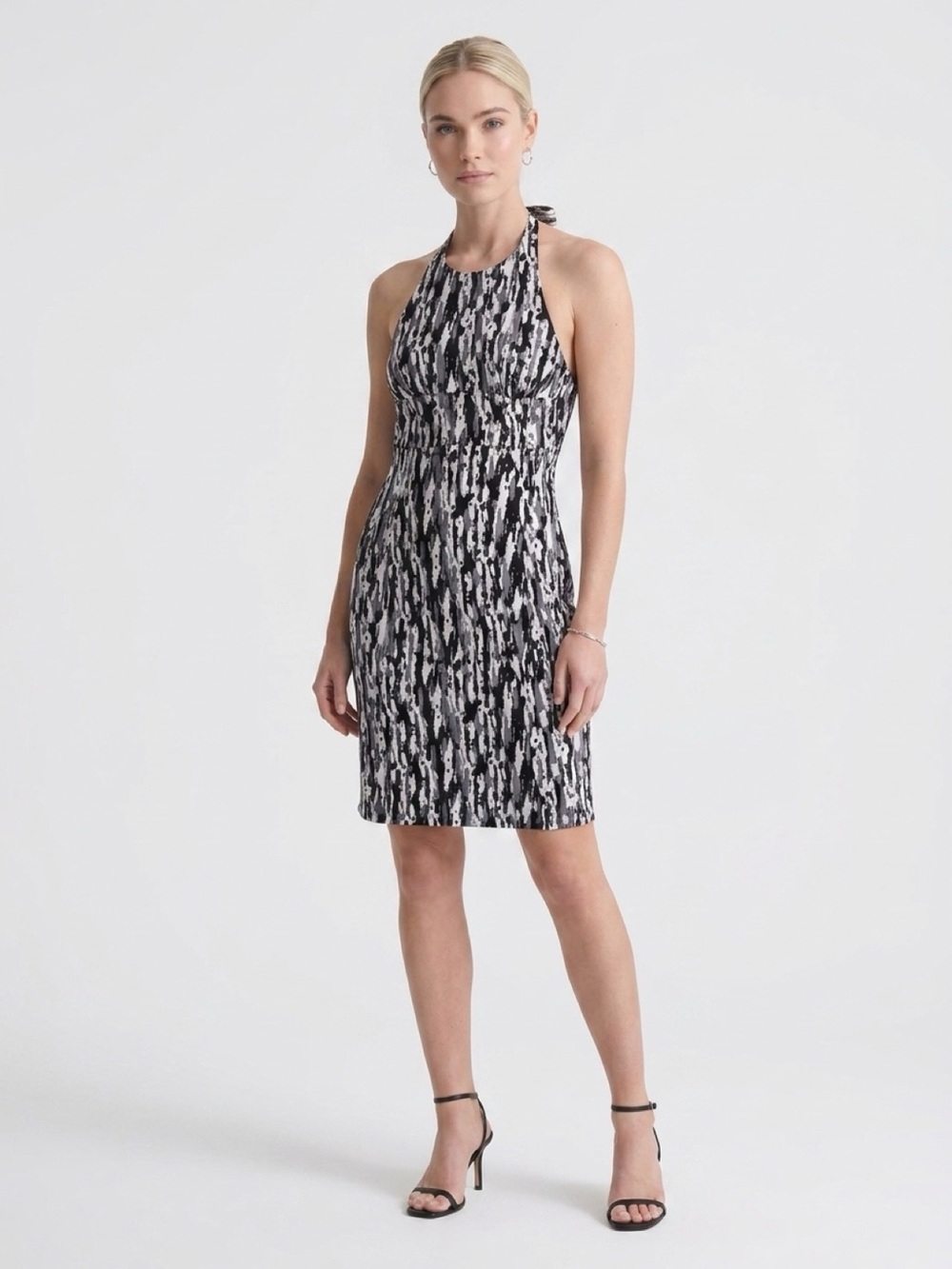 Susana Monaco Black & White Halter Dress